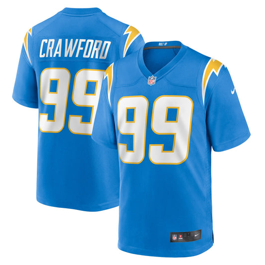 Aaron Crawford Los Angeles Chargers Nike Home Game Player Jersey - Powder Blue